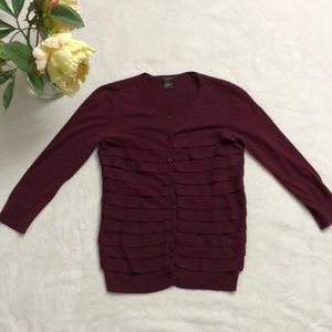 🍁3/30 Ann Taylor merlot cardigan color burgundy